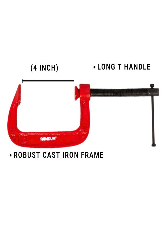 Homdum Heavy Duty G Clamp | C Type Clamping Tool | Pack of 2 Pieces (4 inch) - Image 2